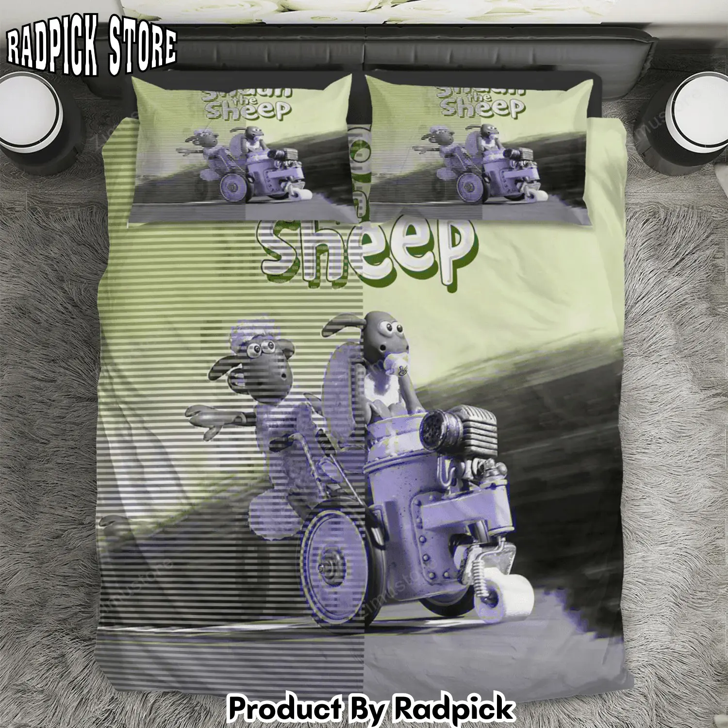 Radpick shaun the sheep movie poster 8 3pcs 3pcs bedding set duvet cover and pillow cases gift for fan rp3272344